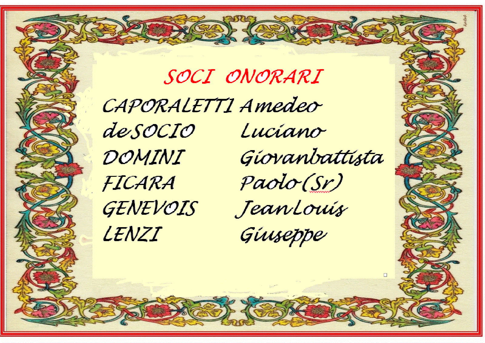 soci onorari